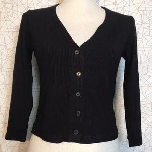 Reformation Womens Sweater Size Large Black Ribbed